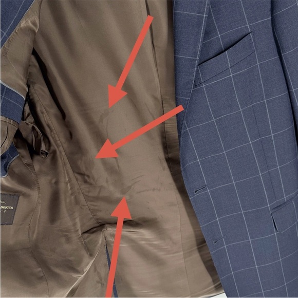 Brooks Brothers Blazer Mens Size 38S Blue Windowpane Plaid Wool Italian Fabric - Picture 6 of 12